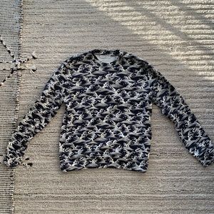 SANDRO Wave Print Sweatshirt